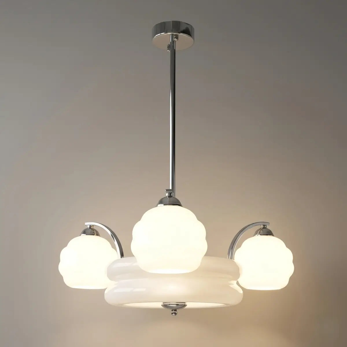 Art Deco Vintage Glass Chandelier